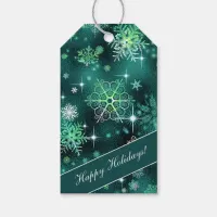 Prettiest Snowflakes Pattern Green ID846 Gift Tags