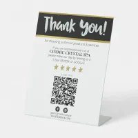 *~* QR THANK YOU REVIEW Pastel HOLO AP8 Pedestal Sign