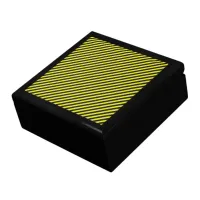 Thin Black and Yellow Diagonal Stripes Gift Box