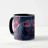 Ninja and her wolves anime art mug