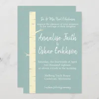 Simple Eggshell Blue Birch Wedding Invitation