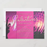 Magenta Disco Retro Galentine Dinner Brunch Party Invitation