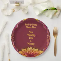 Floral Symphony: Wedding Elegance Collection Paper Plates