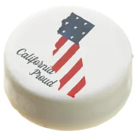 California Proud Patriotic Watercolor USA Flag Chocolate Covered Oreo