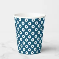 Fun Dark Blue with Blue and White Polka-Dots Paper Cups