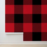 Huge Red and Black Buffalo Plaid Wallpaper