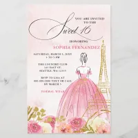 Budget Blush Pink Gold Eiffel Tower Paris Sweet 16