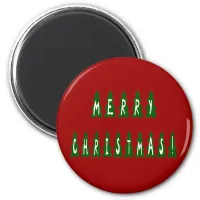 Merry Christmas Tree Font Magnet