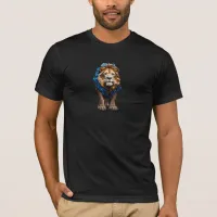 Lion T-Shirt Mosaic Stained Glass Design