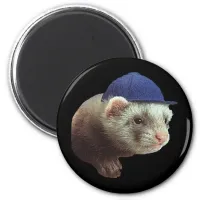Ferret Wearing Hat Magnet