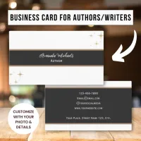 Author Minimalist Elegant Brown Black  Business Card