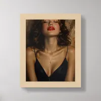 Sexy Black Dress Woman Framed Art