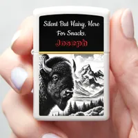 Buffalo at Dawn in Mountain Landscape Zippo Lighter