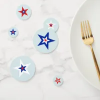 Red, White, and Blue Tri-Colored American Stars Confetti