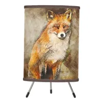 Cute Red Fox Wildlife Art Tripod Lamp