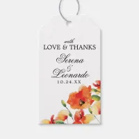 Summer Golden Poppy Wedding Thank You Gift Tags