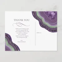 Agate Geode Glitter Thank You Violet ID647 Announcement Postcard