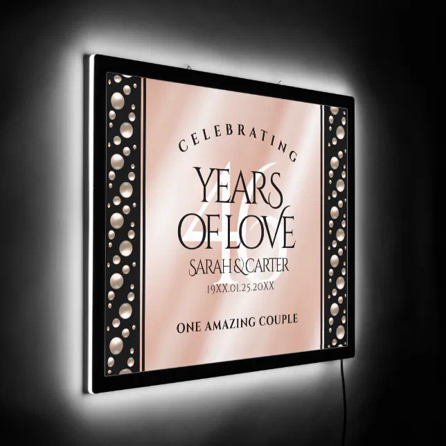 Elegant 46th Pearl Wedding Anniversary Celebration LED Sign