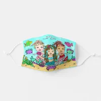 Pretty Whimsical Mermaids and Sea Creatures Adult Cloth Face Mask