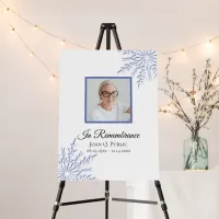 Blue Winter Snowflakes Celebration of Life Funeral Foam Board