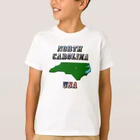 North Carolina Map and Text T-Shirt