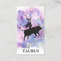 *~* TAURUS Zodiac Astrology Readings Blue Pink Business Card