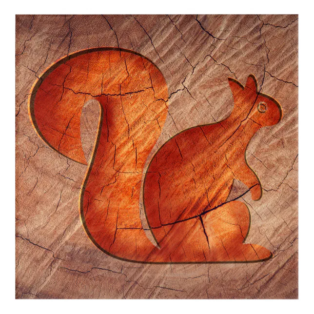 Squirrel - wood acrylic print