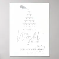 Champagne Night Before Wedding Rehearsal Dinner Foil Prints