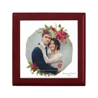 Elegant Christmas Geometric Wreath Holiday Photo Gift Box