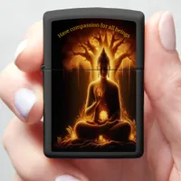 Depicted in serene contemplation, Gautama Buddha r Zippo Lighter