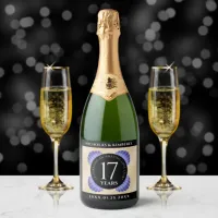 Elegant 17th Shells Wedding Anniversary Sparkling Wine Label