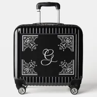 Bold Black and White Vintage Personalized Luggage