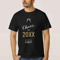 Cheers to the New Year Chic Modern Champagne Glass T-Shirt