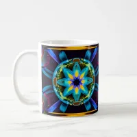 Neon Starburst Kaleidoscope Coffee Mug