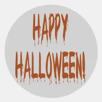 Happy Bloody Halloween Classic Round Sticker