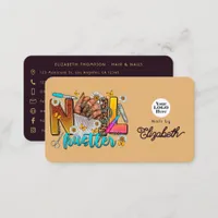 Vibrant African American Nail Hustler Branding Business Card