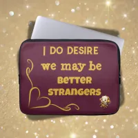 Gold on Burgundy - I do desire ... | Laptop Sleeve