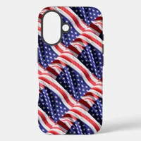 American Flag in the Wind Waving Banner iPhone 16 Case