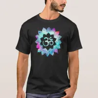 *~* Neon Energy Burst Om on Men's Black T-Shirt