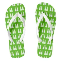 Lime Green and White Grunge Flipper Patterned Flip Flops