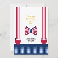 Red White & Blue Stripes 4th Of July Baby Shower Thank You Card