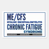 ME/CFS Chronic Fatigue Awareness Blues Rectangular Sticker