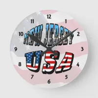 New Jersey Picture and USA Text Clock