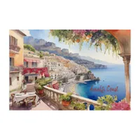 Amalfi Coast Italy Watercolor Sketch  | Acrylic Print