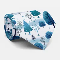 Blue and White Winter Wonderland Neck Tie