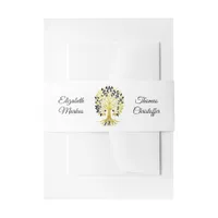 Golden Tree of Life Timeless Sophisticated Elegant Invitation Belly Band