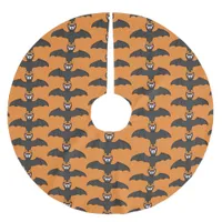 Orange and Black Bat Halloween Tree Skirt