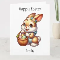 Personalized Easter Bunny + Coloring Page Kid's Card