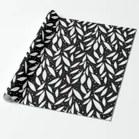 Black and White Modern Foliage Wrapping Paper