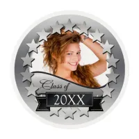 Class of 20XX Stars Silver 2XCO Edible Frosting Rounds